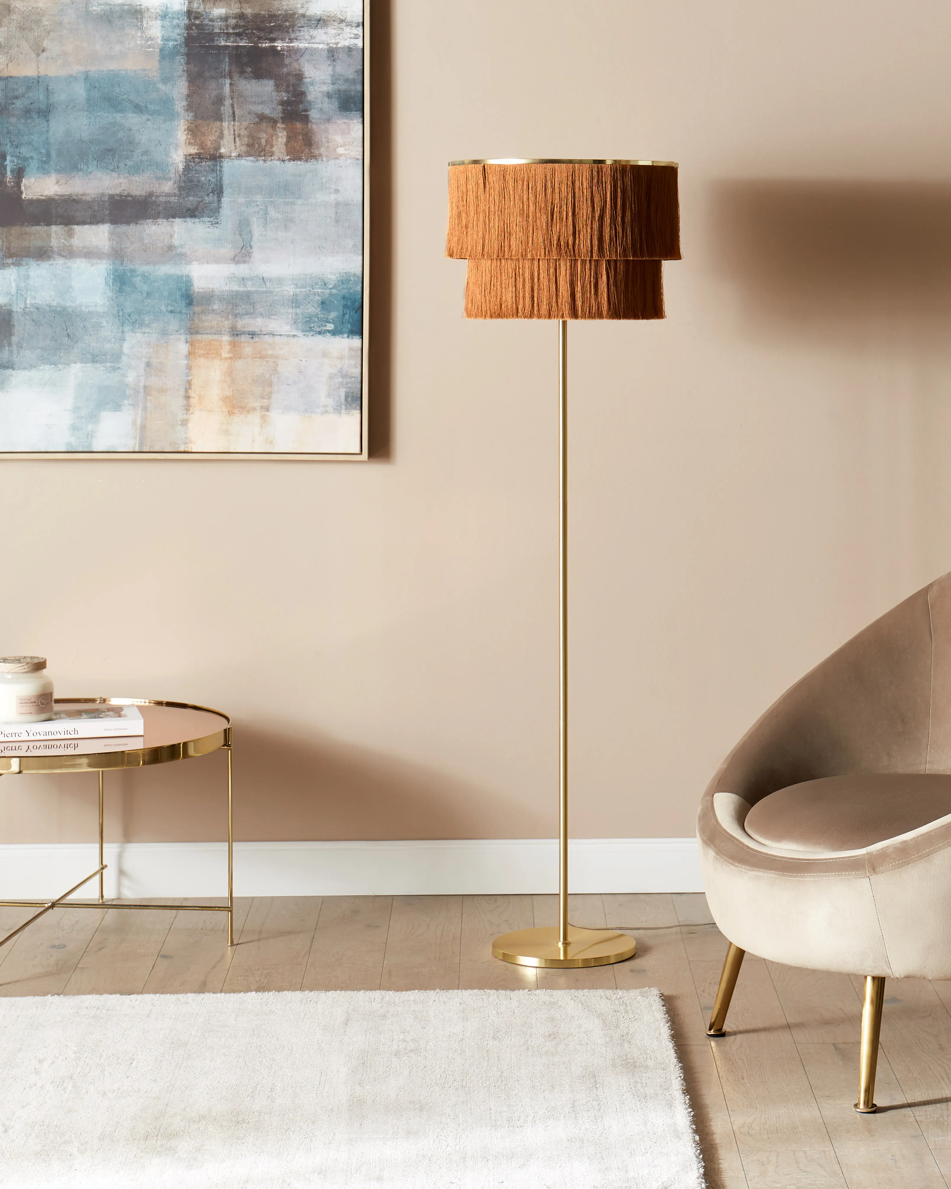 Staande lamp PERISTERI Metaal Bruin