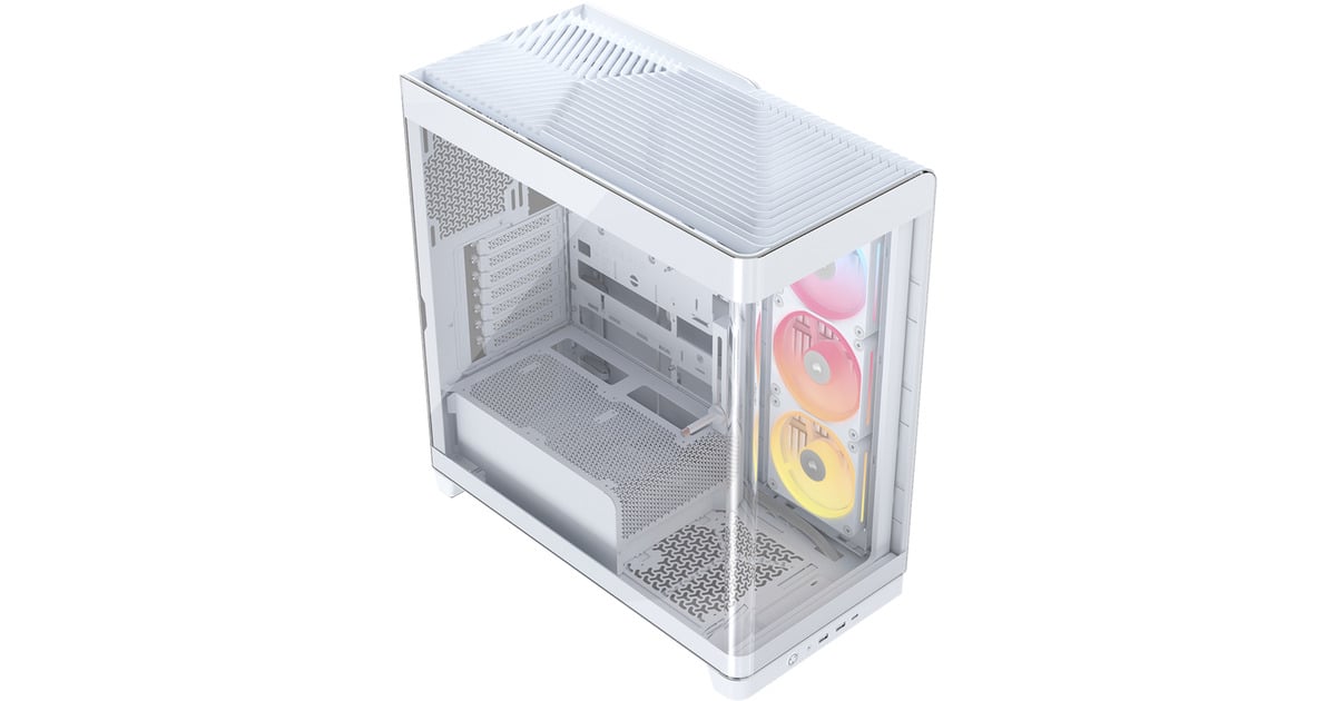 CorsairFRAME 4500X LX-R RGB LINK midi tower behuizing  (Wit | 2x USB-A | 1x USB-C | Tempered Glass)