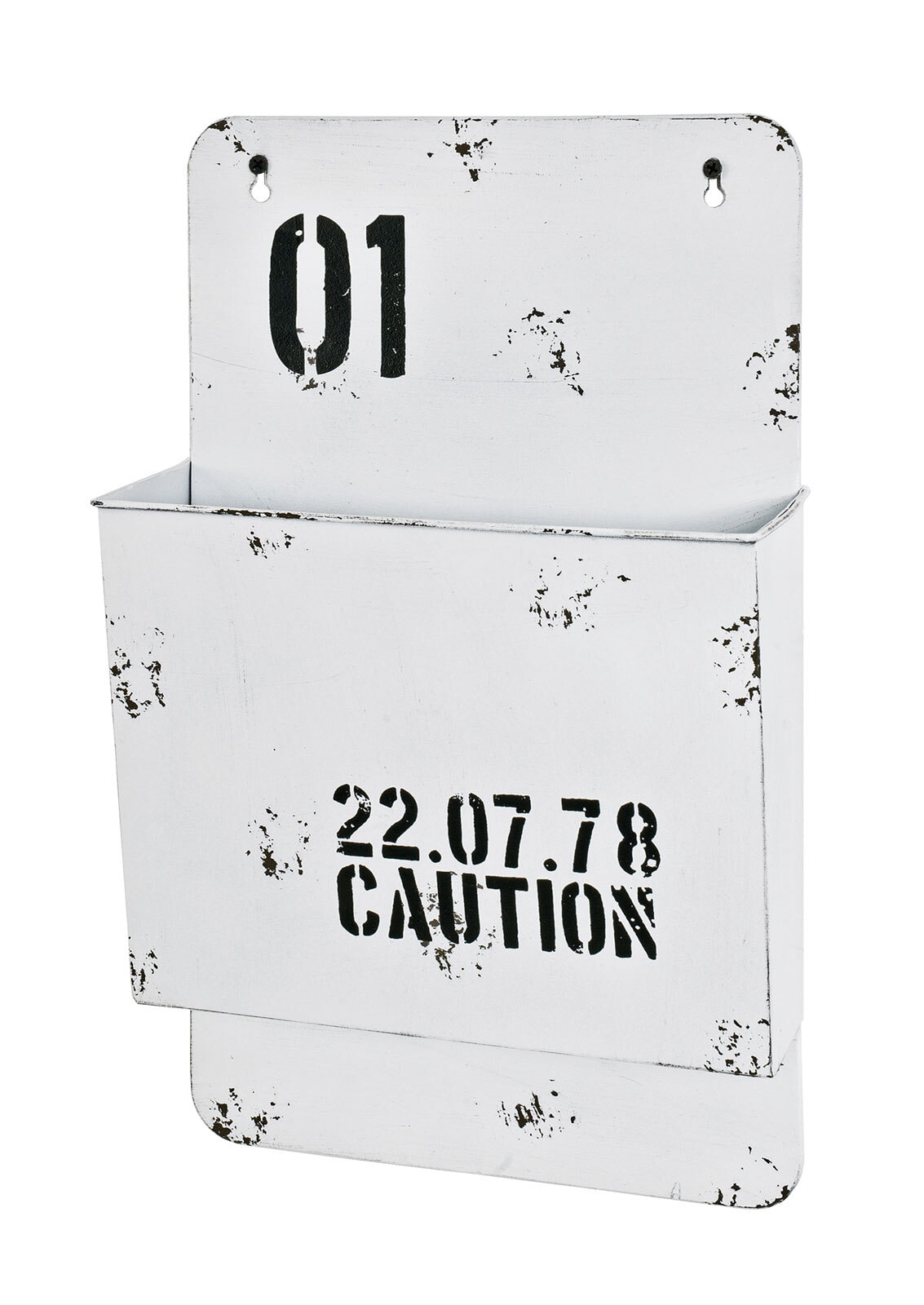 Zeitungsständer 25 x 42 x 9 cm Metall antikweiß