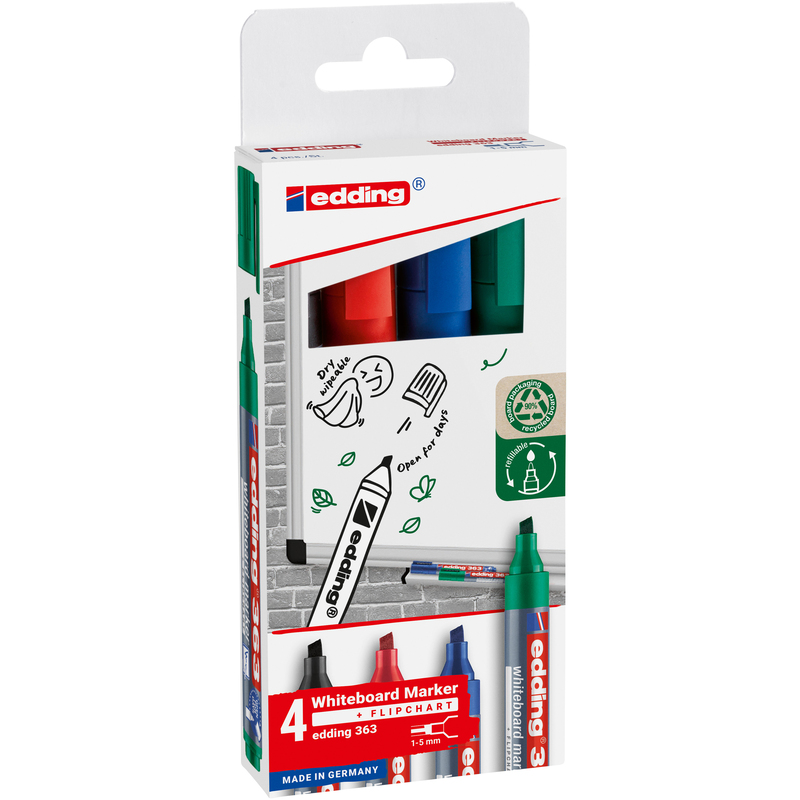 Edding Whiteboard Marker 363, 4 Stück, assortiert
