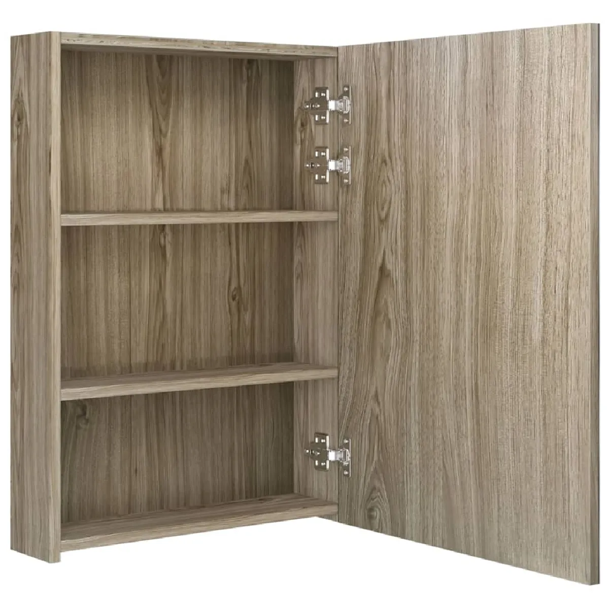 vidaXL Armoire miroir LED - Chêne