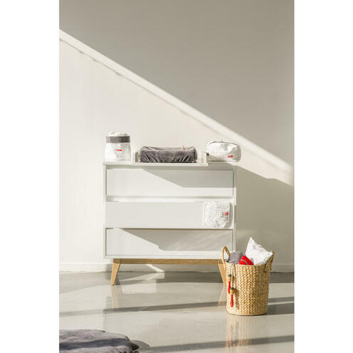 Chambre TRIO Lit 140x70 + Commode + Armoire 3P PURE White - PERICLES