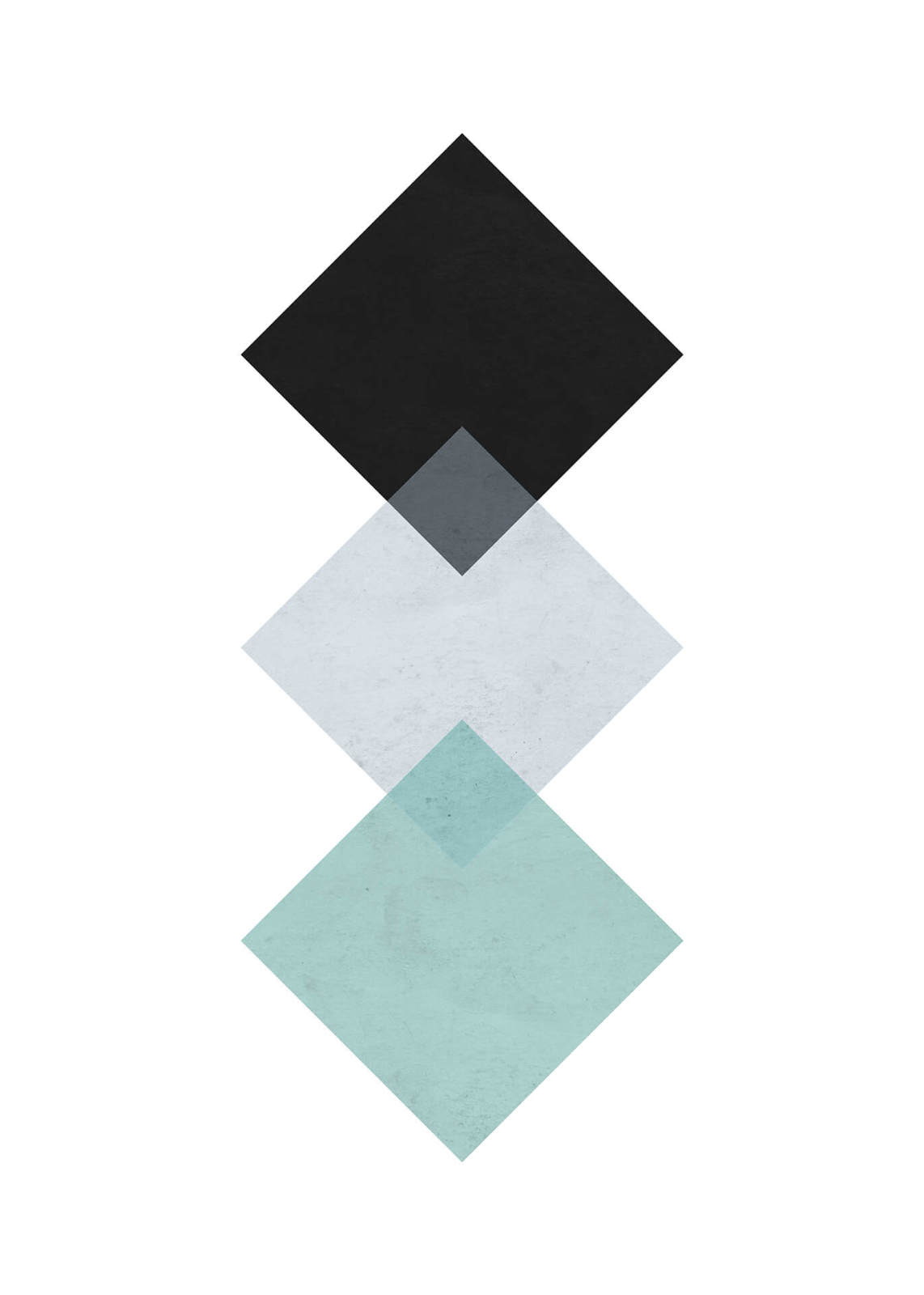 Leinwandbild SQUARES AQUA - blau-schwarz - 50x70 cm