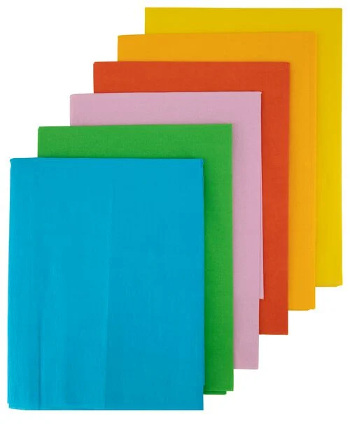 6 morceaux de papier crépon 250x50