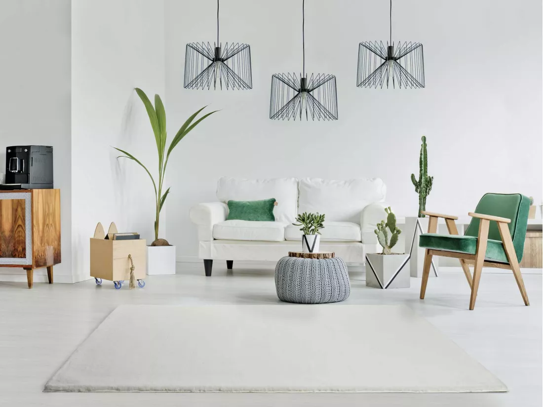 Tapis intérieur - shaggy uni - blanc - 160 x 230 cm - FOX