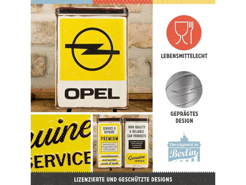 Nostalgic Art Vorratsdose Opel Service 3 l, Mehrfarbig Nostalgische Blechdose zur Aufbewahrung von Kaffee