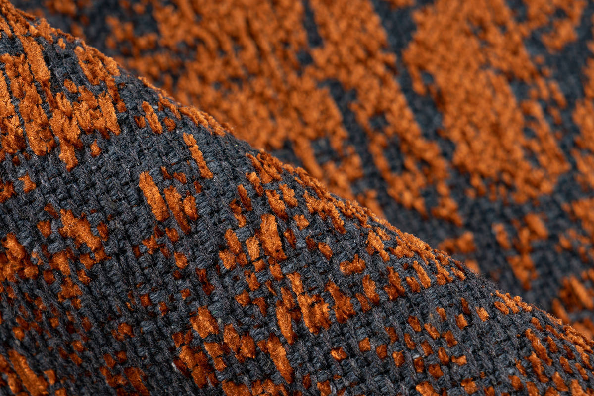 Flachgewebeteppich KALEVI 200 - orange - mit 3D-Struktur - 80x150 cm