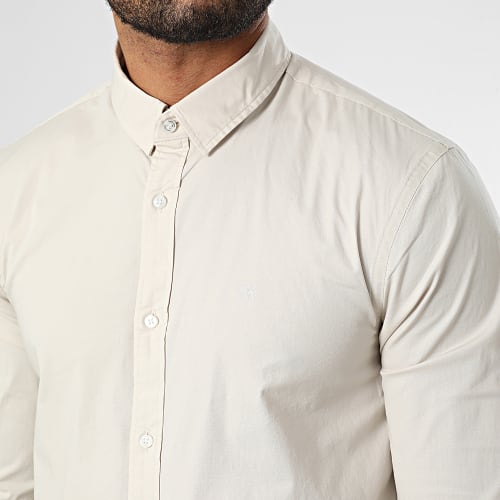 Chemise Manches Longues Stretch Poplin 0856 Beige