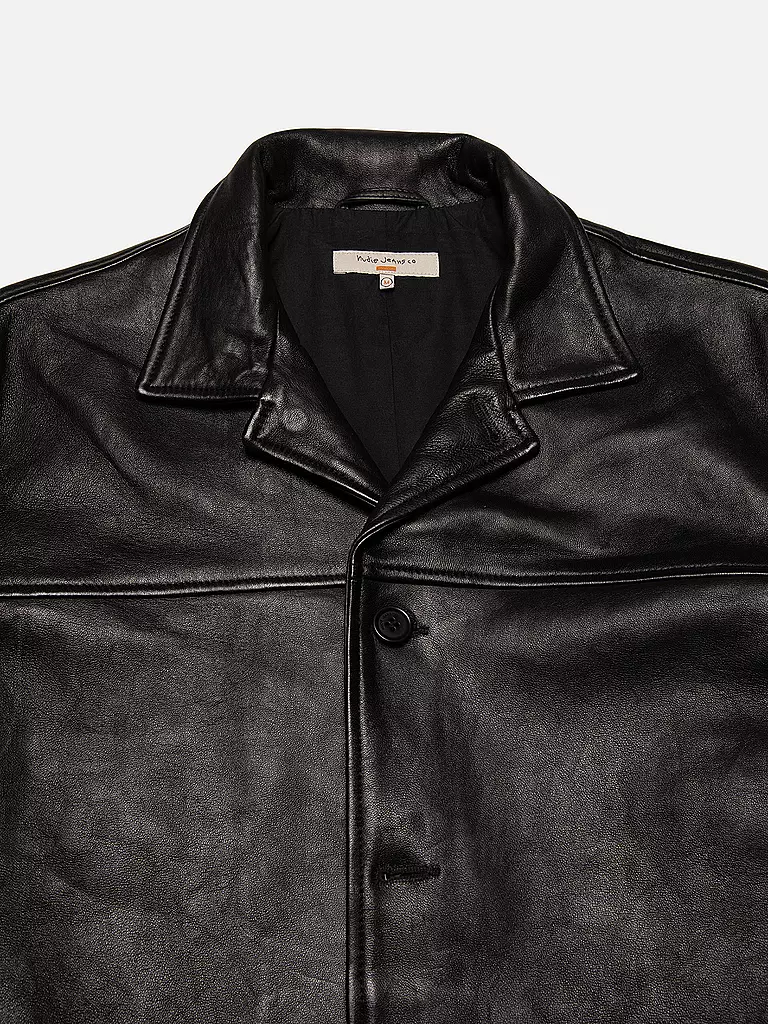 NUDIE JEANS Lederjacke schwarz