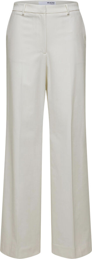 Selected Femme SLFELIANA HW WIDE PANT N NOOS Hvid