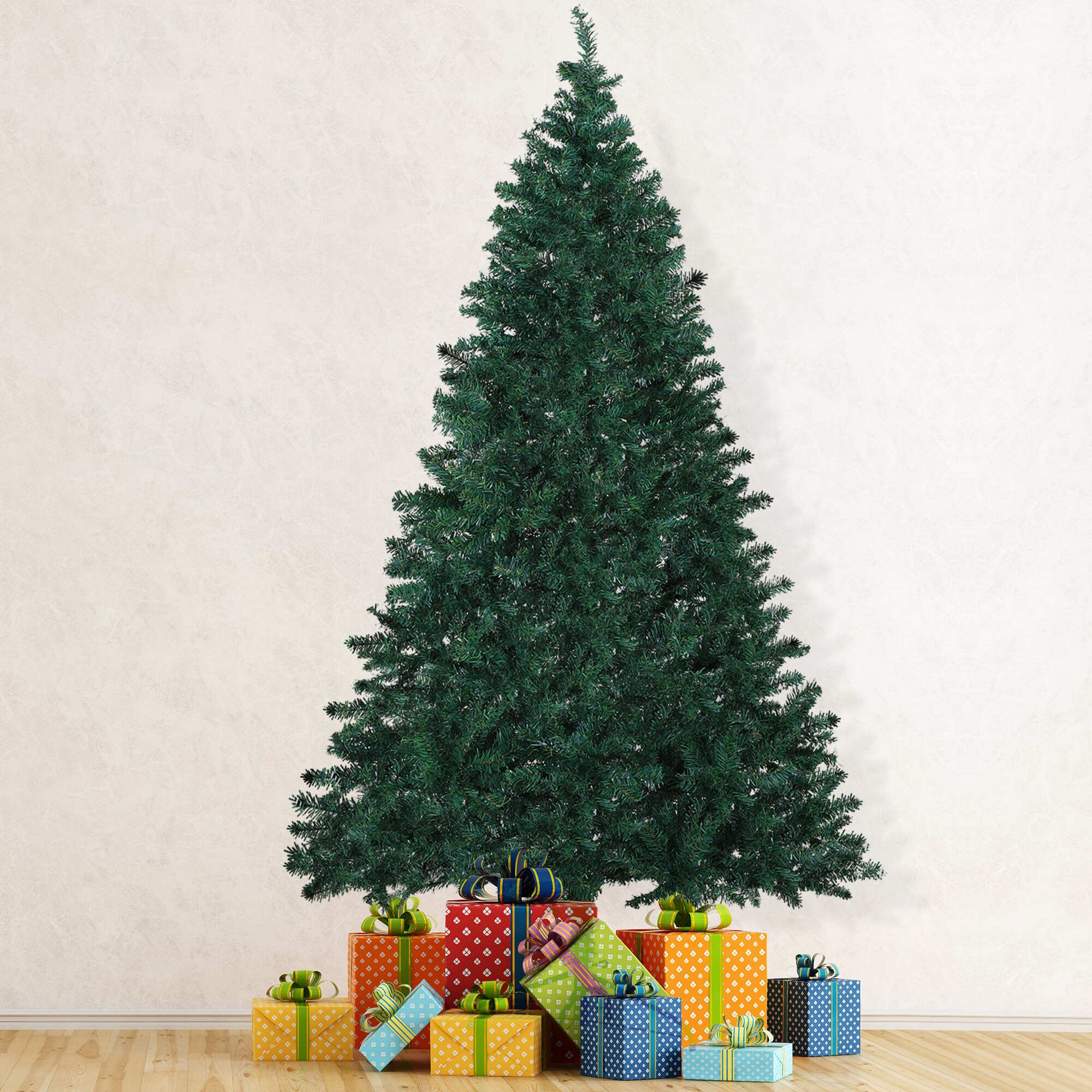 HOMCOM Künstlicher Weihnachtsbaum mit 1000 Spitzen und Standfuß grün 102 x 180 cm (ØxH)