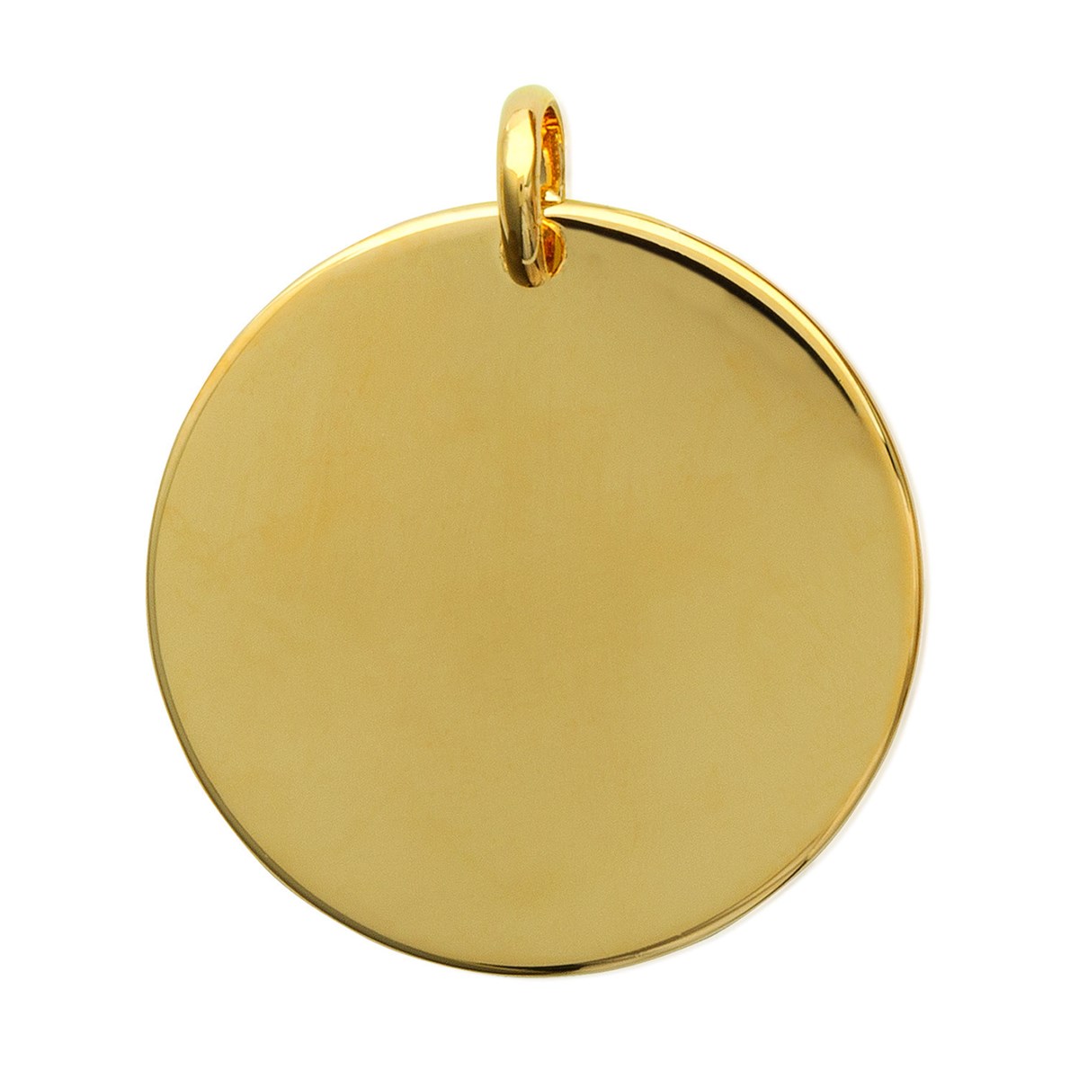Pendentif Brillaxis médaille ronde plaqué or 27 mm