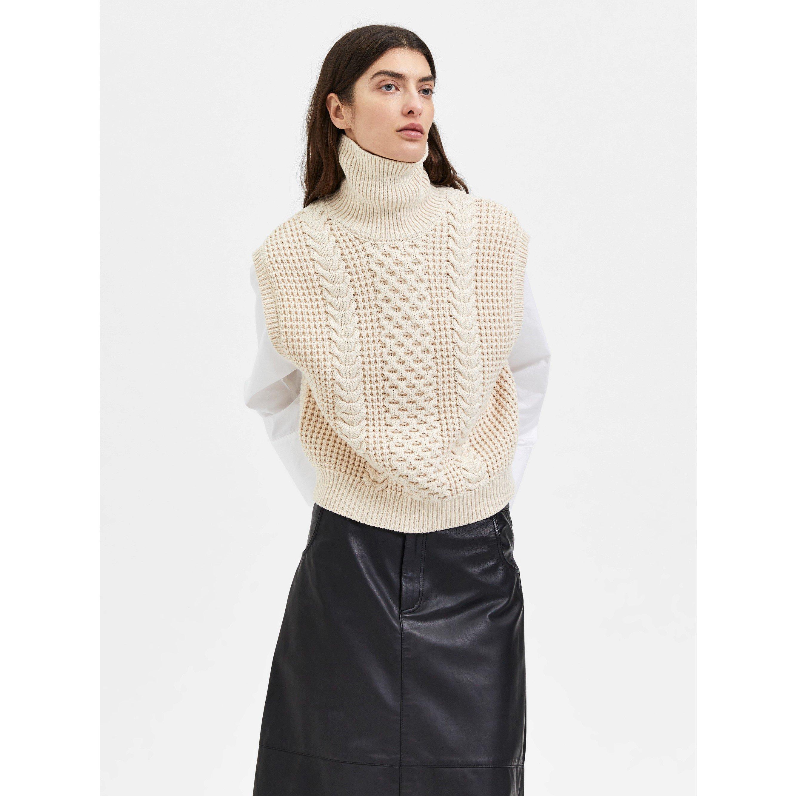 Selected Femme Birth Cable Knit Vest