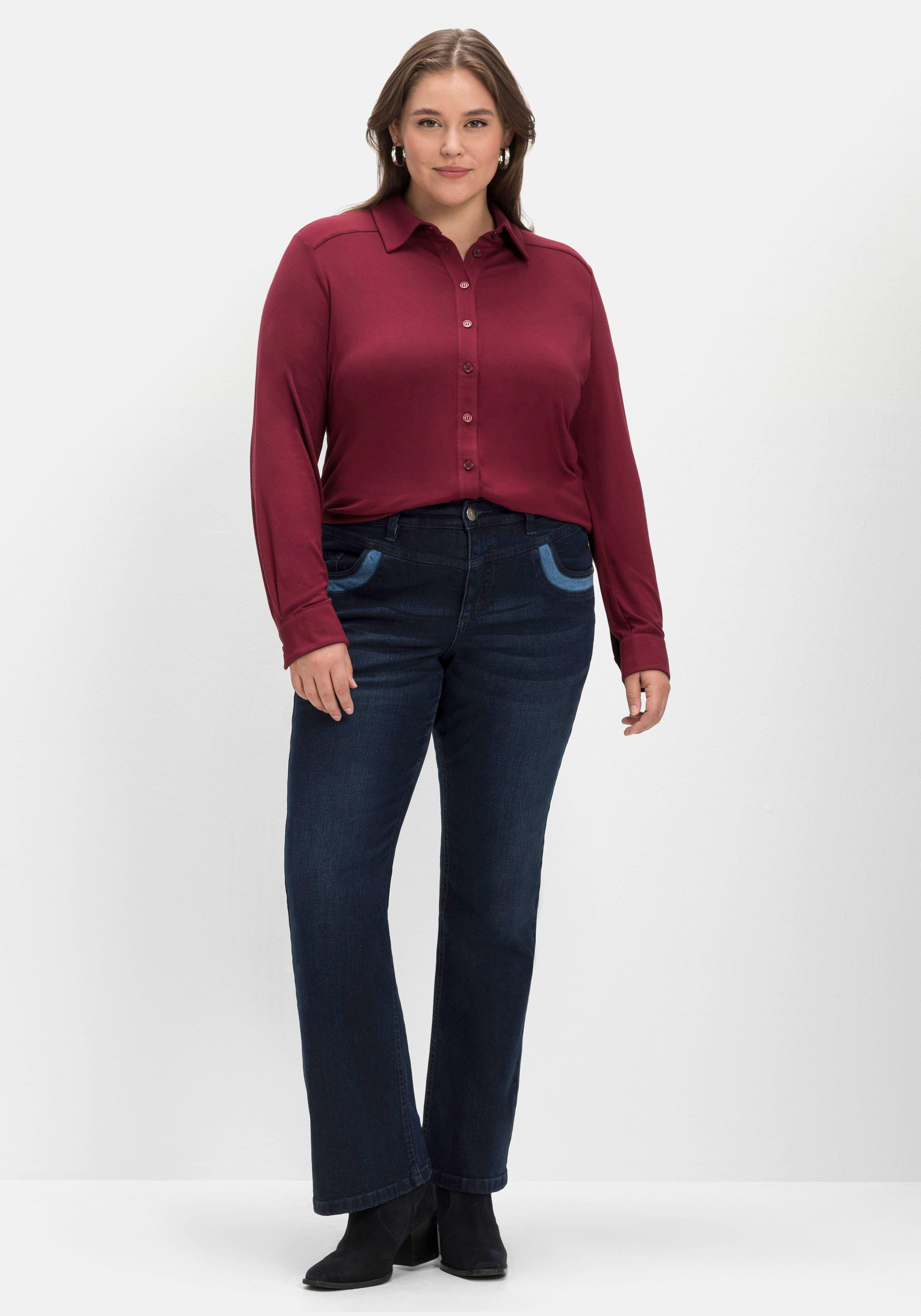 Shirtbluse mit Hemdkragen, aus Viskose