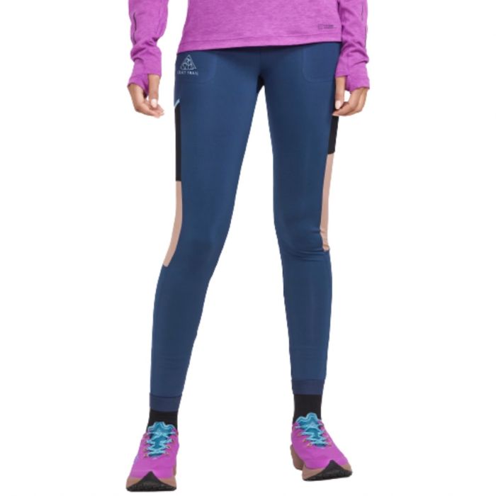 Craft Dame Lange tights Pro Trail Tights Blå