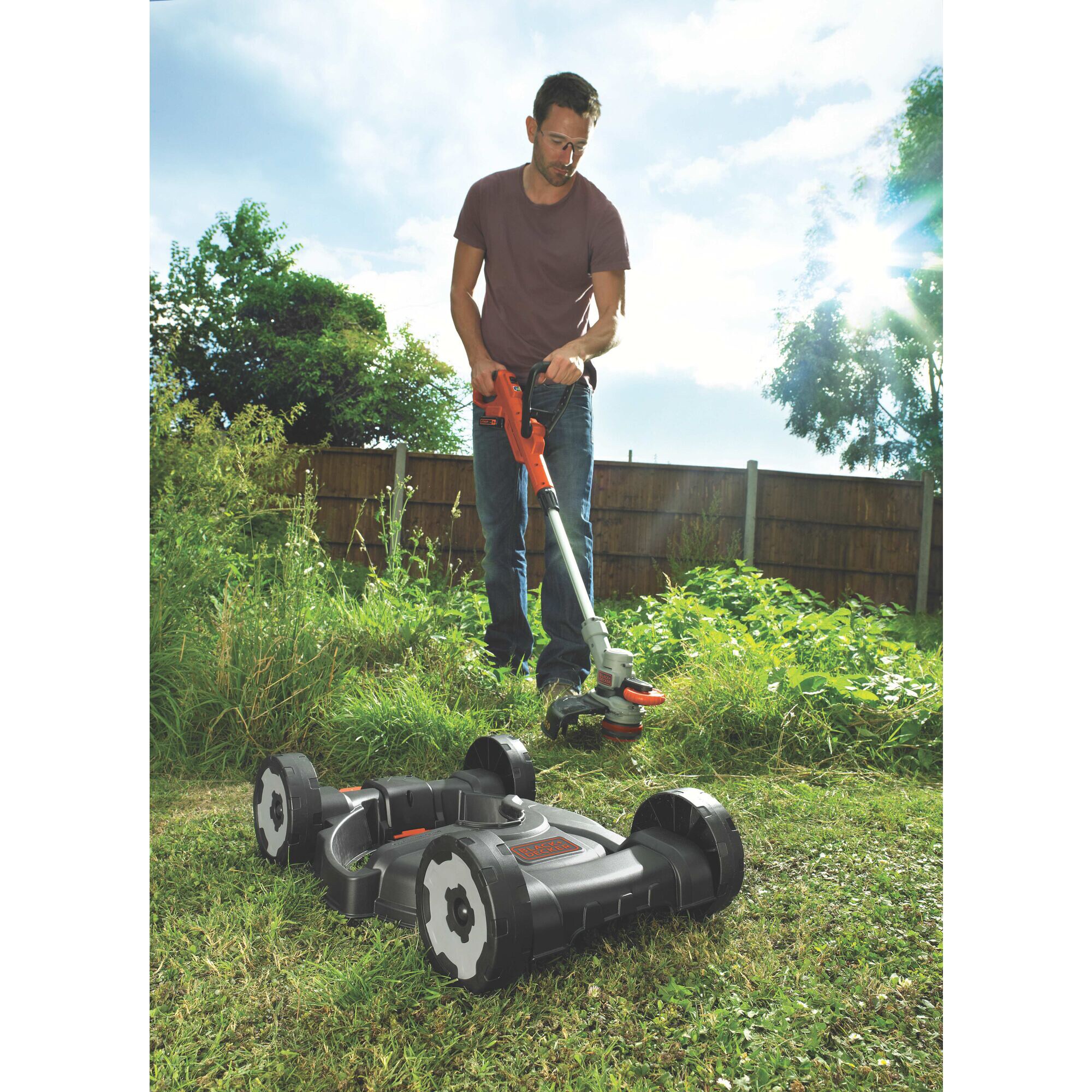 BLACK+DECKER Rasentrimmer 3-in-1 Rasentrimmer STC1820CM, 18Volt