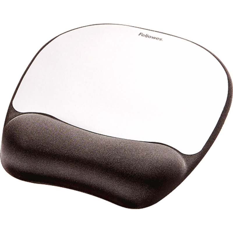 Fellowes Mausmatte mit Handgelenkauflage Memory Foam, silber