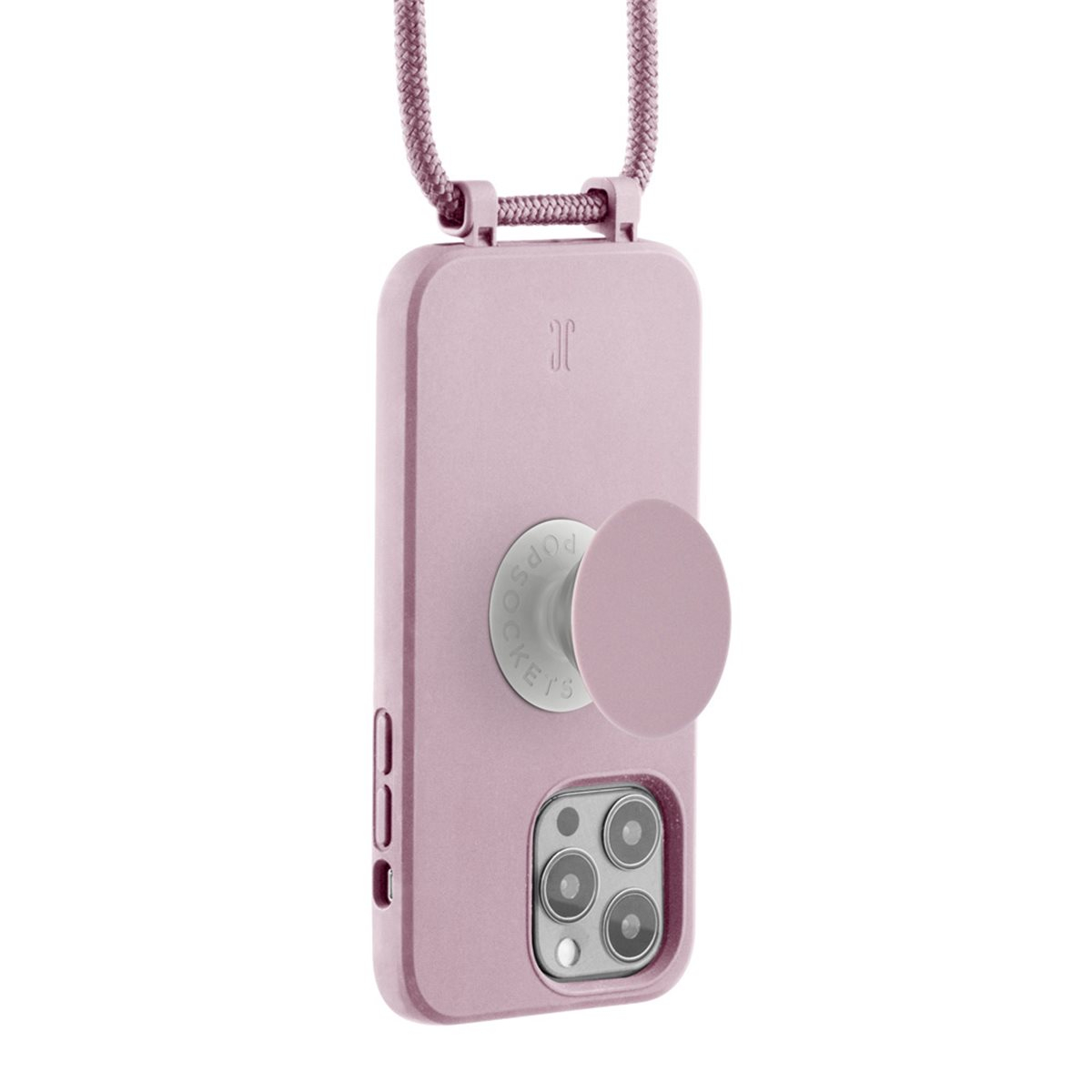 (by Just Elegance) iPhone 14 Pro Max PopGrip 3in1 Necklace Gummi Hülle   Handykette (150cm)   PopSockets (30191) - Rose Breath