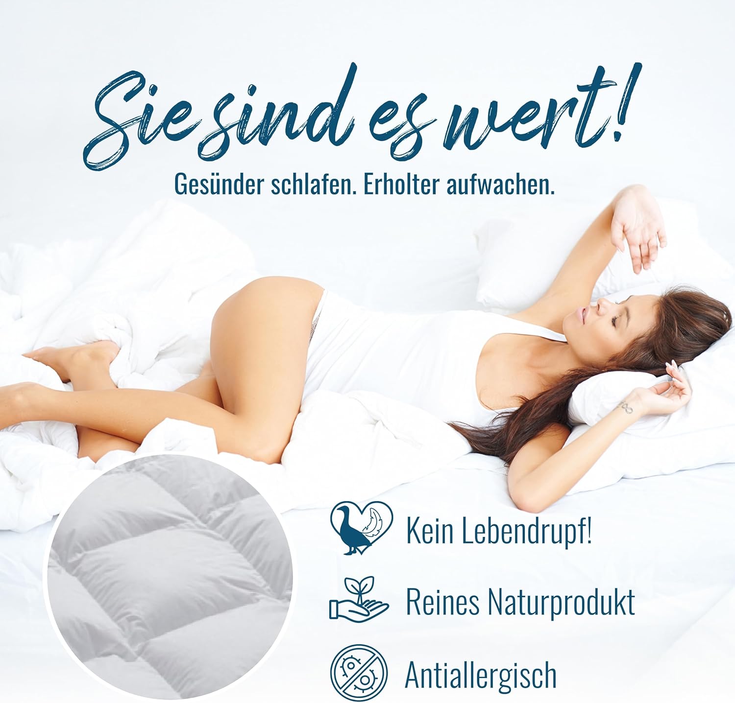 Bettdecke 135x200 | Daunendecke | Winterdecke | extra Warme Winterdaunendecke | 100% sibirische Daunen | Kassettenbettdecke Luxus | Daunenbettdecken | Oeko-TEX-Zertifiziert | 1100g