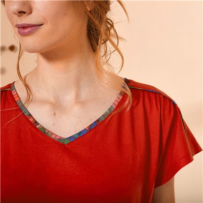 Pyjama short femme fleuri