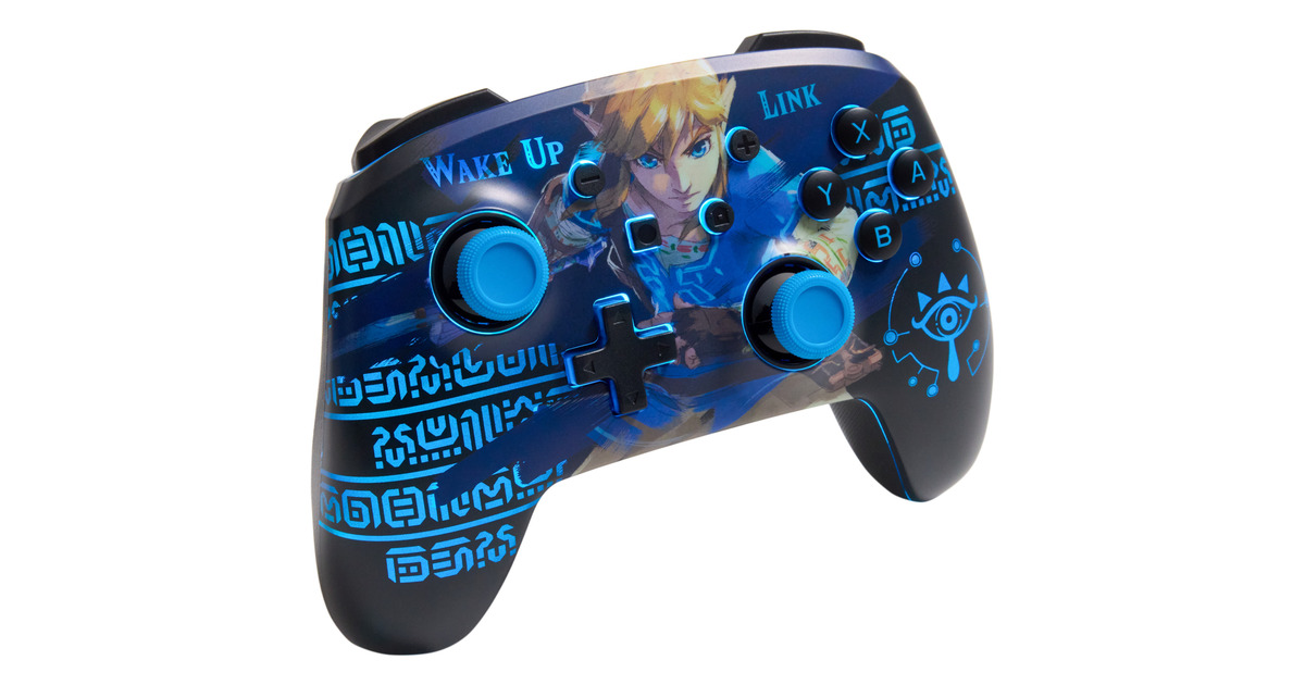 PowerAEnhanced Wireless Controller for Nintendo Switch with Lumectra - Wake Up Link  (Blauw)
