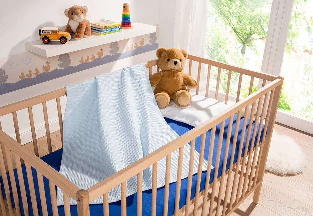 WOHNWOHL® Babydecke Waffelpiqué aus 100% Baumwolle • 70x110 cm • Erstlingsdecke • Kuscheldecke • Baby Decke • Kinderwagen • versch. Farben
