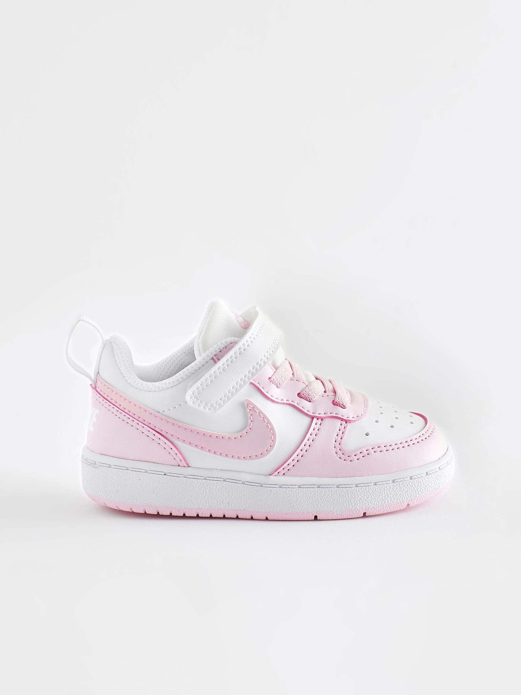 Wit/roze - Nike - Court Borough - Lage recraft-peutersneakers