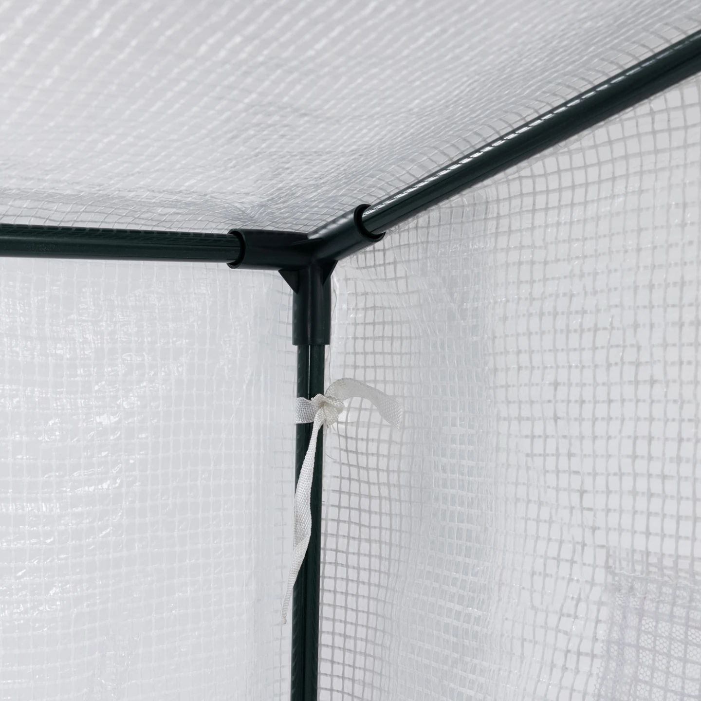 Serre de jardin blanche toutes saisons avec fenêtre et porte zippée