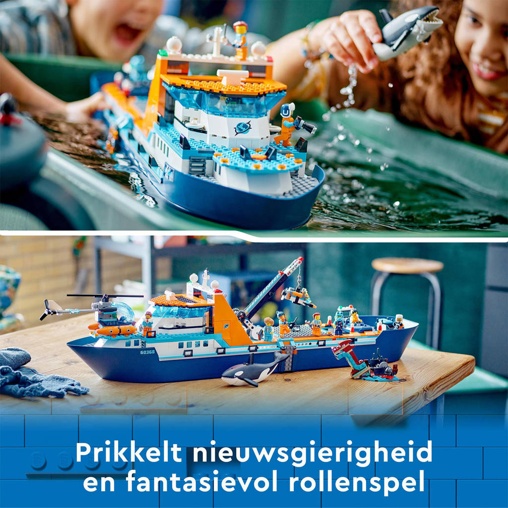 Groot schip!Poolonderzoeksschip Groot Drijvend Boot Speelgoed Set voor Kinderen 7+ 60368
