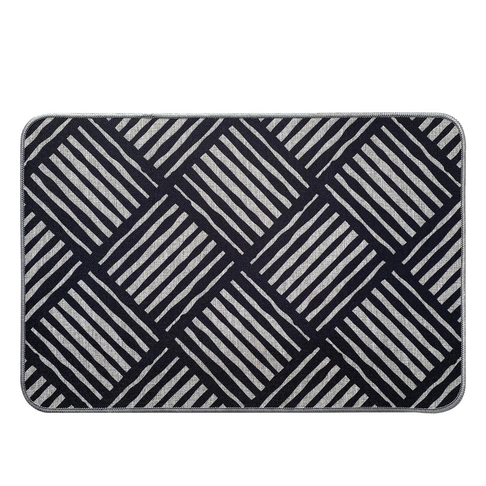 NO MARK Tapis Noir/Gris à Imprimés 40x60cm Africa