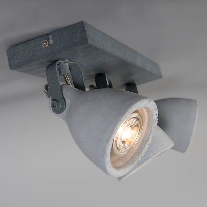 Industriële spot grijs beton 3-lichts - Creto