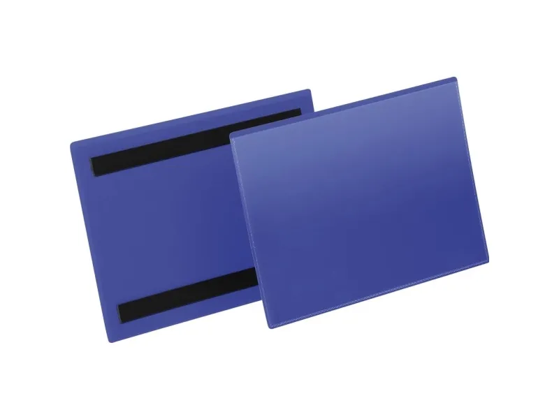 Hyldeforkant lagerlomme med magnet A5 tværformat blå 223x163 mm - (50 stk.)