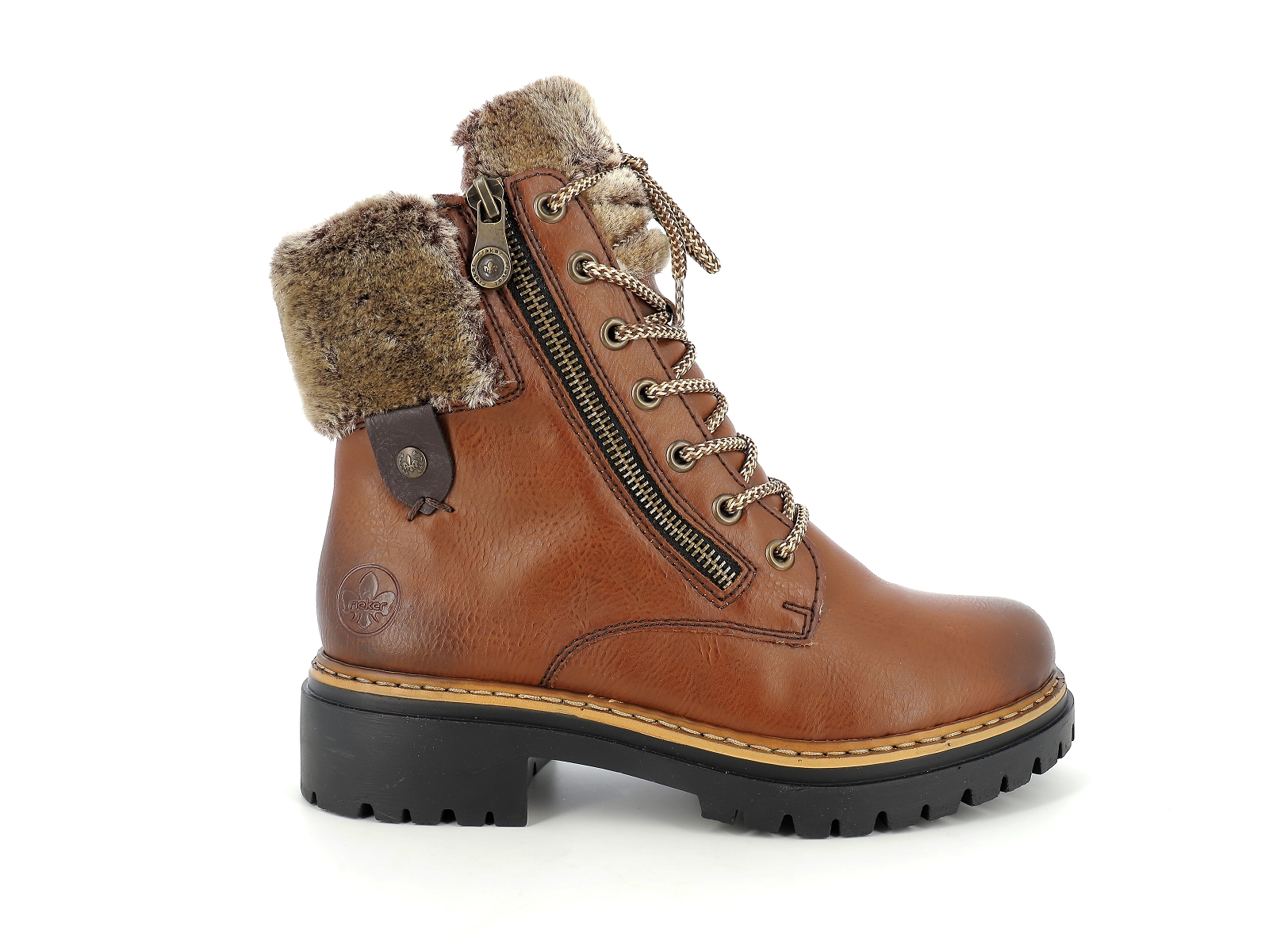 Rieker-72608 Cuir Cognac