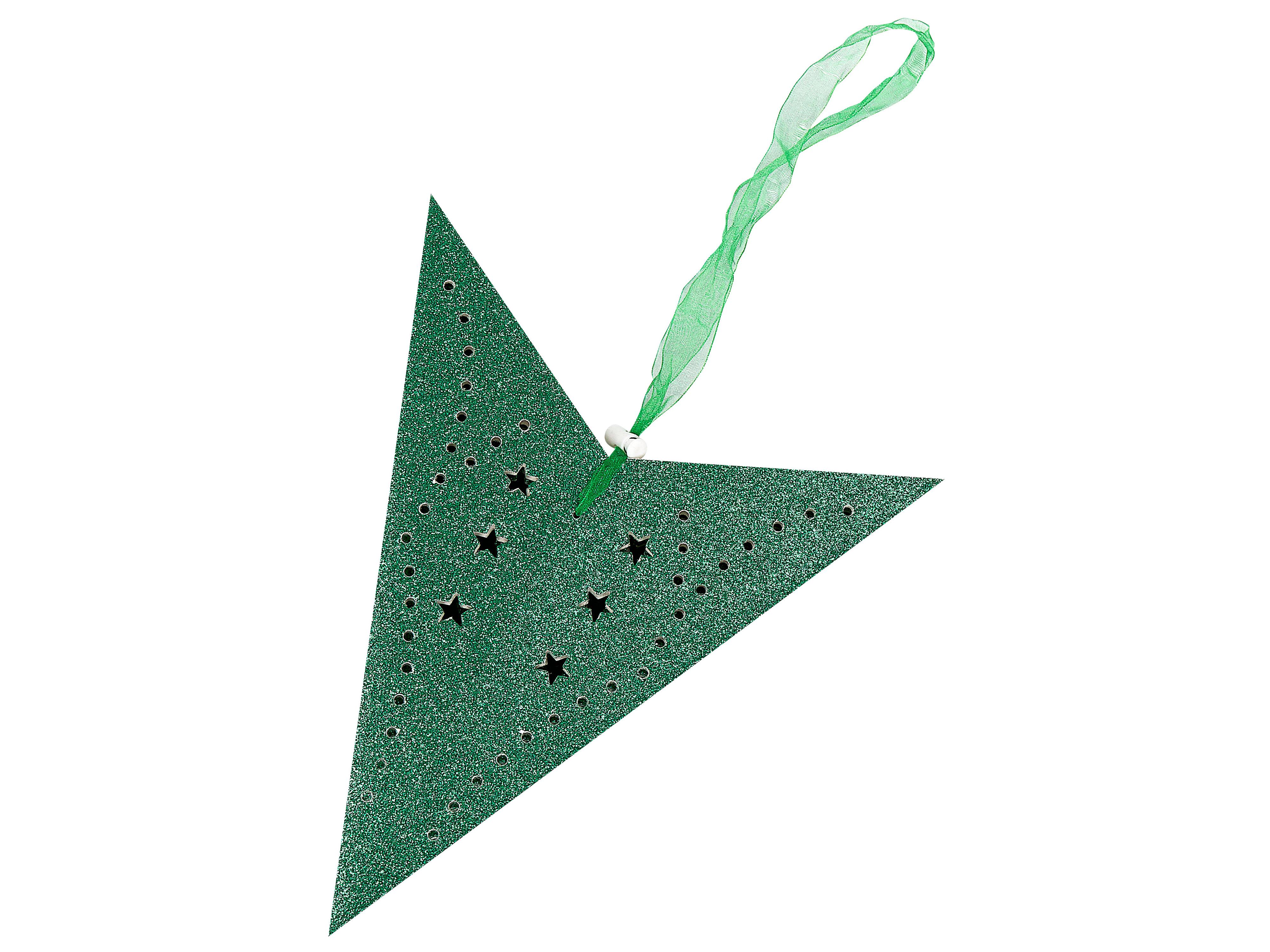 Set van 2 hangende decoraties LED MOTTI Ster 45 cm Smaragdgroen