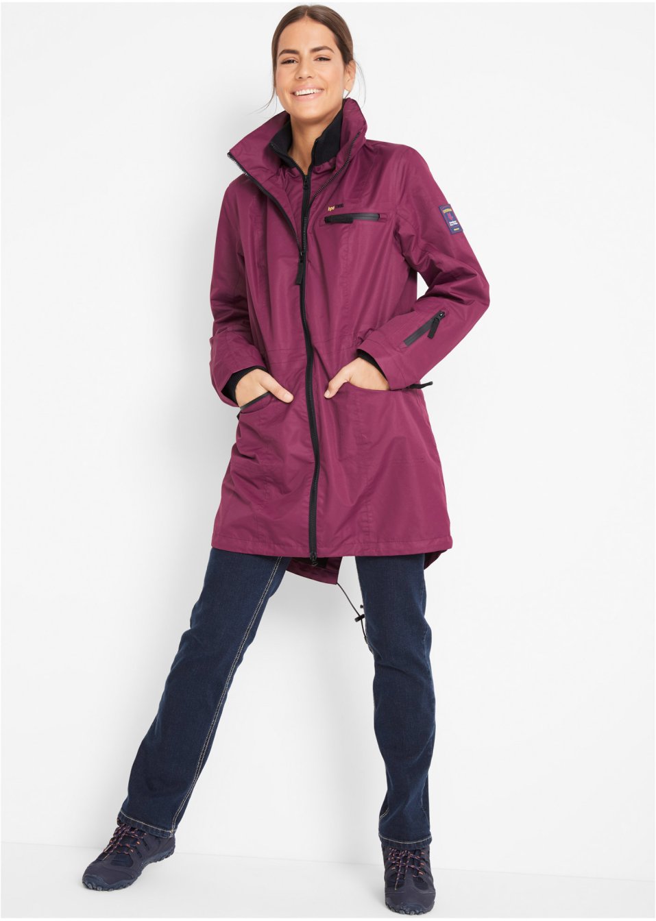 Parka outdoor fonctionnelle 2 en 1 à capuche, imperméable