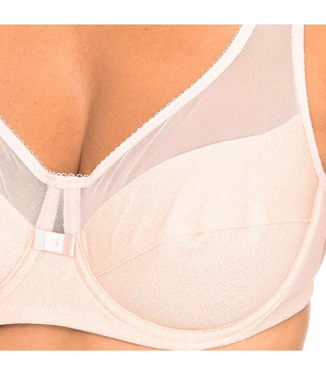Generous bra with underwire and elastic sides 00A65