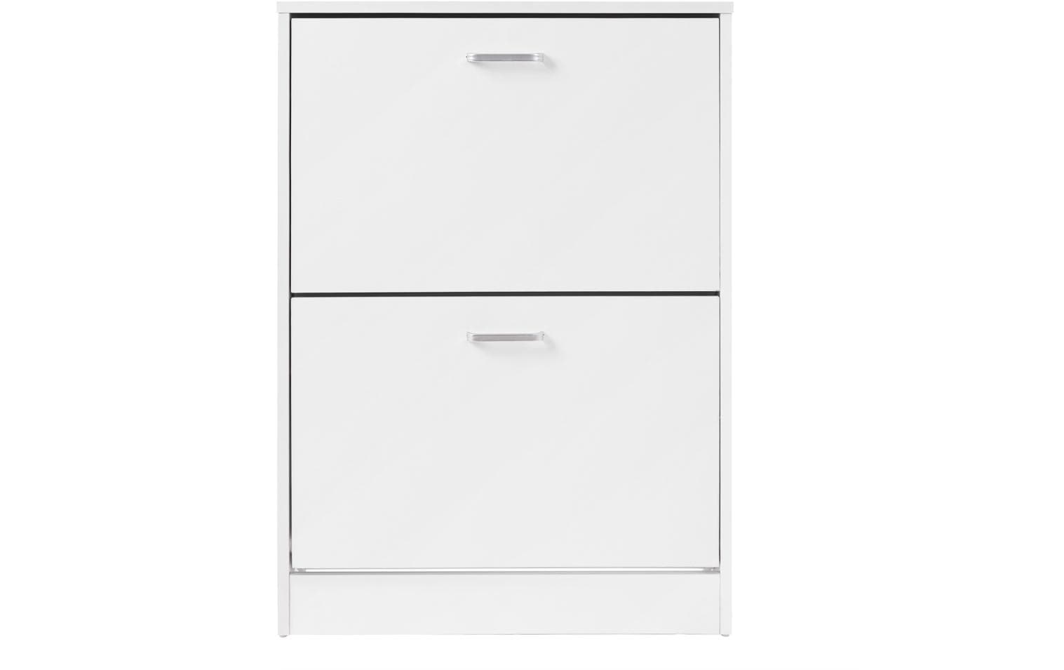 Schuhschrank mit 2 Klappen 24 x 83.5 cm, WeissSchuhregal mit verstellbaren Trennwänden