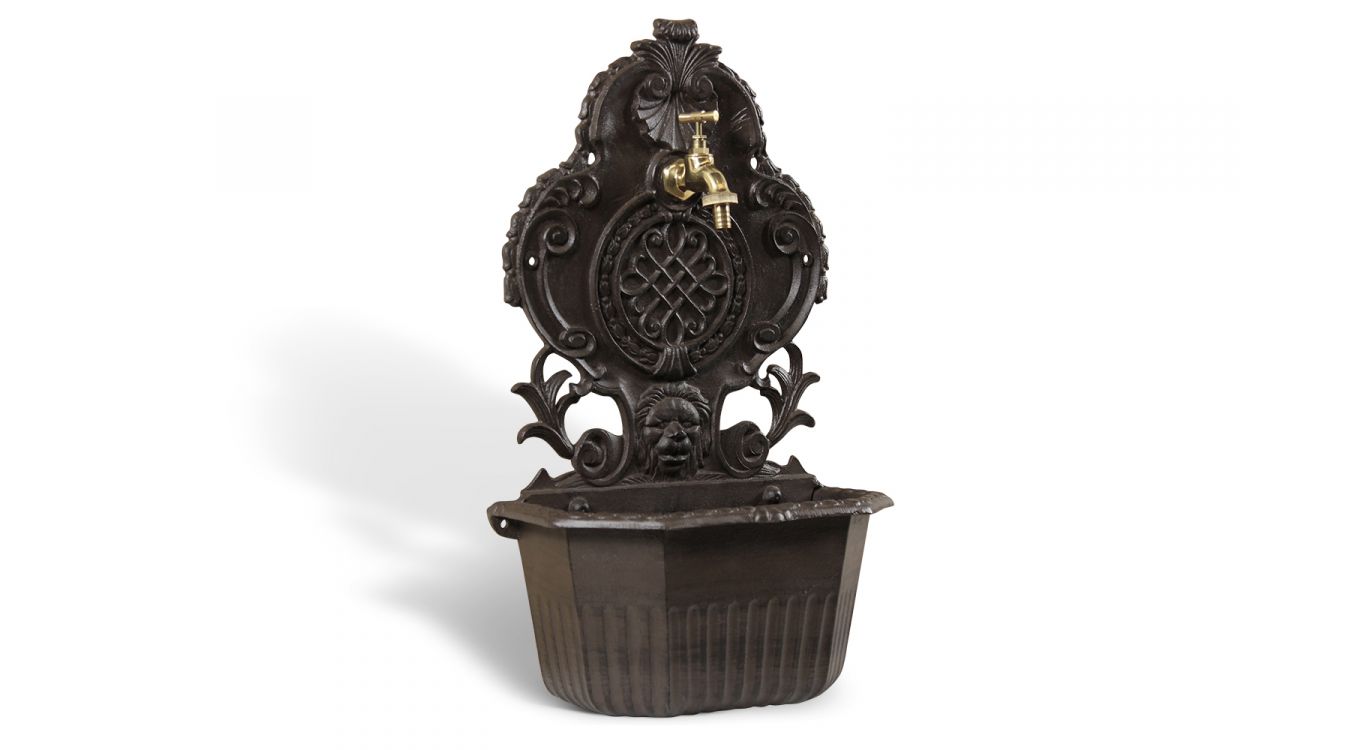 Fontaine de jardin aluminium marron 34.5x18x58.5cm