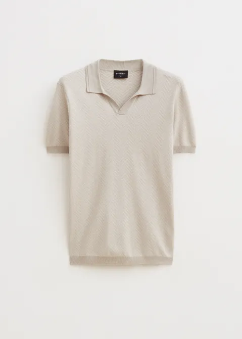 Polo met korte mouwen zand (ZAND)