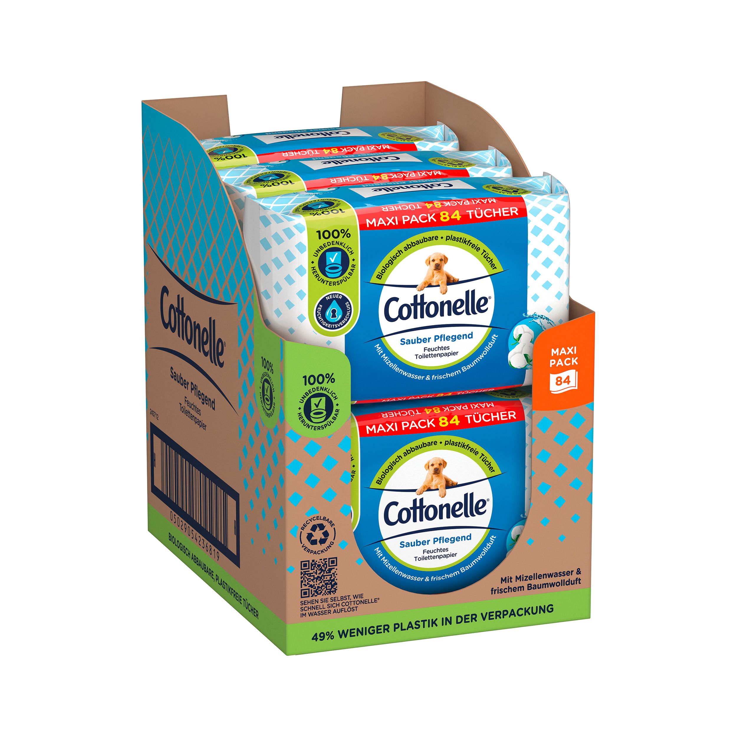 Cottonelle Feuchtes Toilettenpapier Sauber Pflegend Maxi-Pack