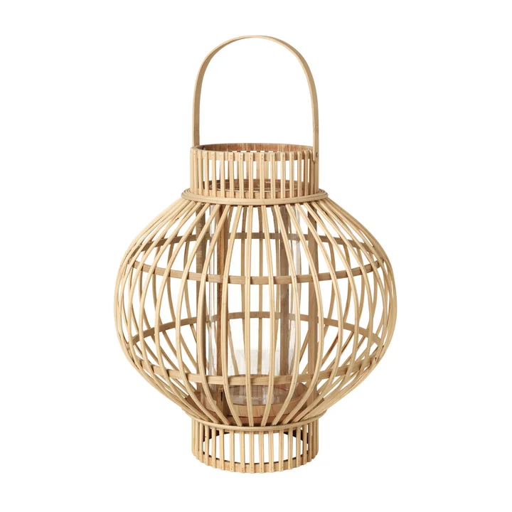 Broste Copenhagen - Globus Laterne, Ø 36 cm x H 40 cm, Bambus natur
