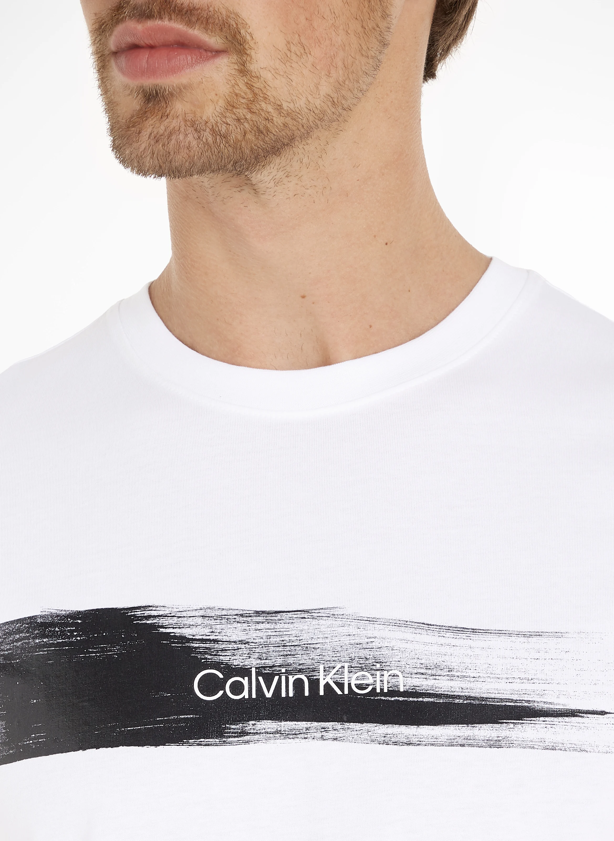 Tee-shirt droit col rond en coton | Blanc