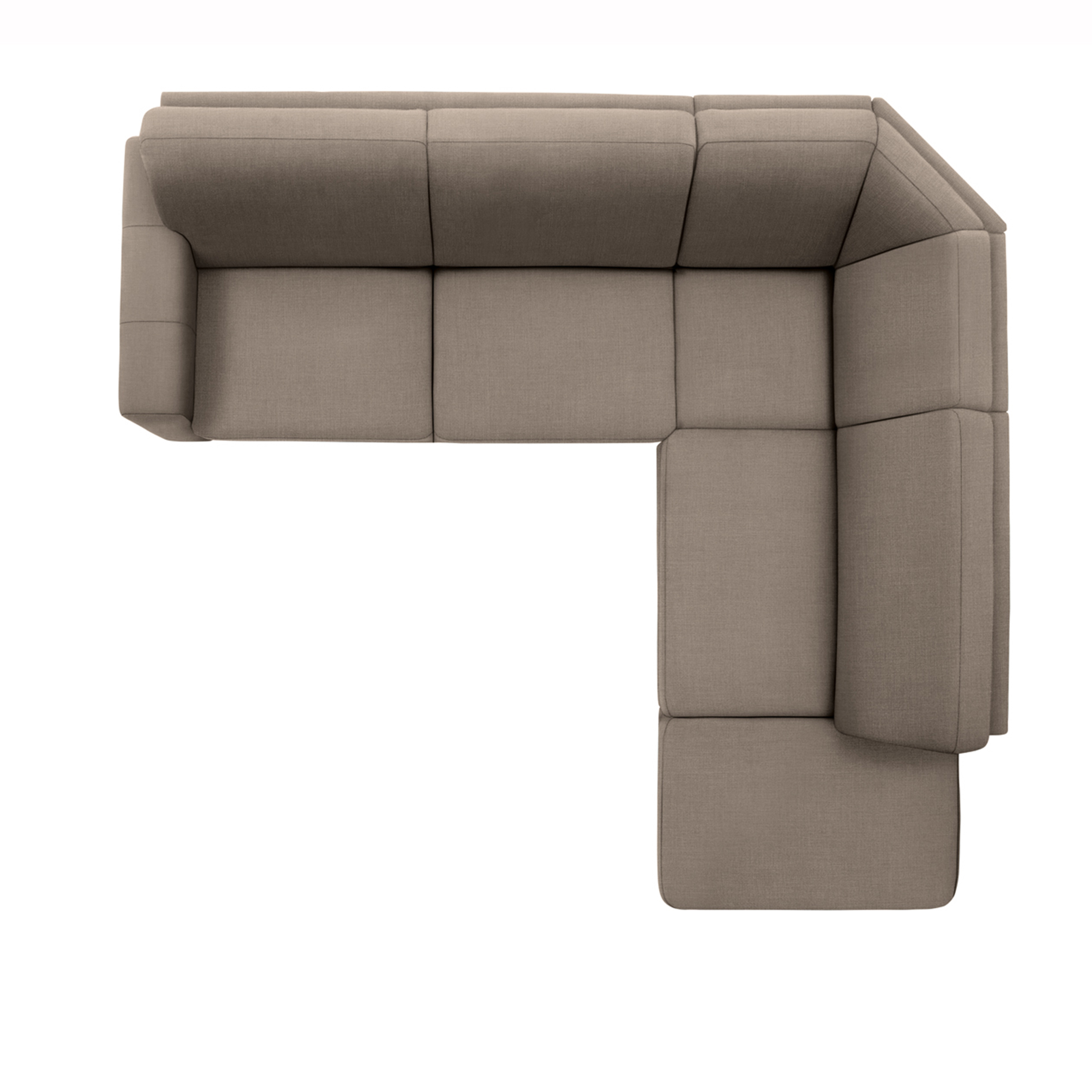 polsterpower Ecksofa - Miro mandel - Basismodell - Ottomane rechts