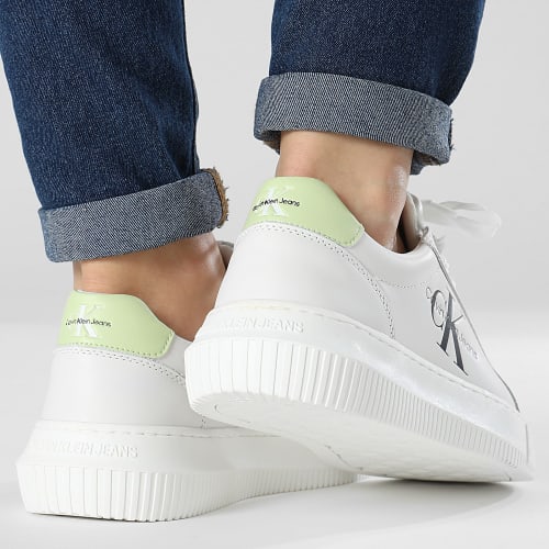 Baskets Femme Chunky Cupsole Lace Up Mono 0823 Bright White Exotic Mint