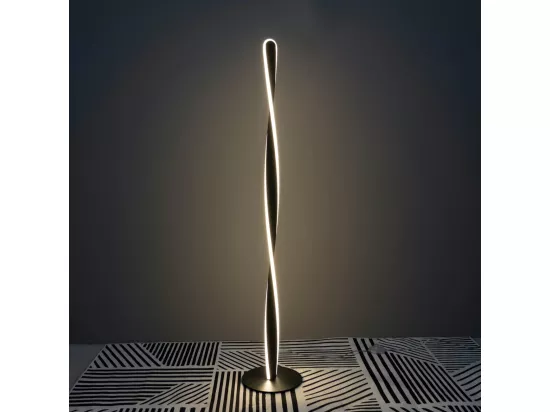 Lampadaire H120 cm torsade noir LED - Kazan