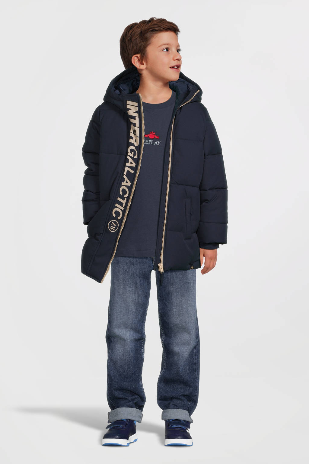 Z8 gewatteerde winterjas Idris donkerblauw