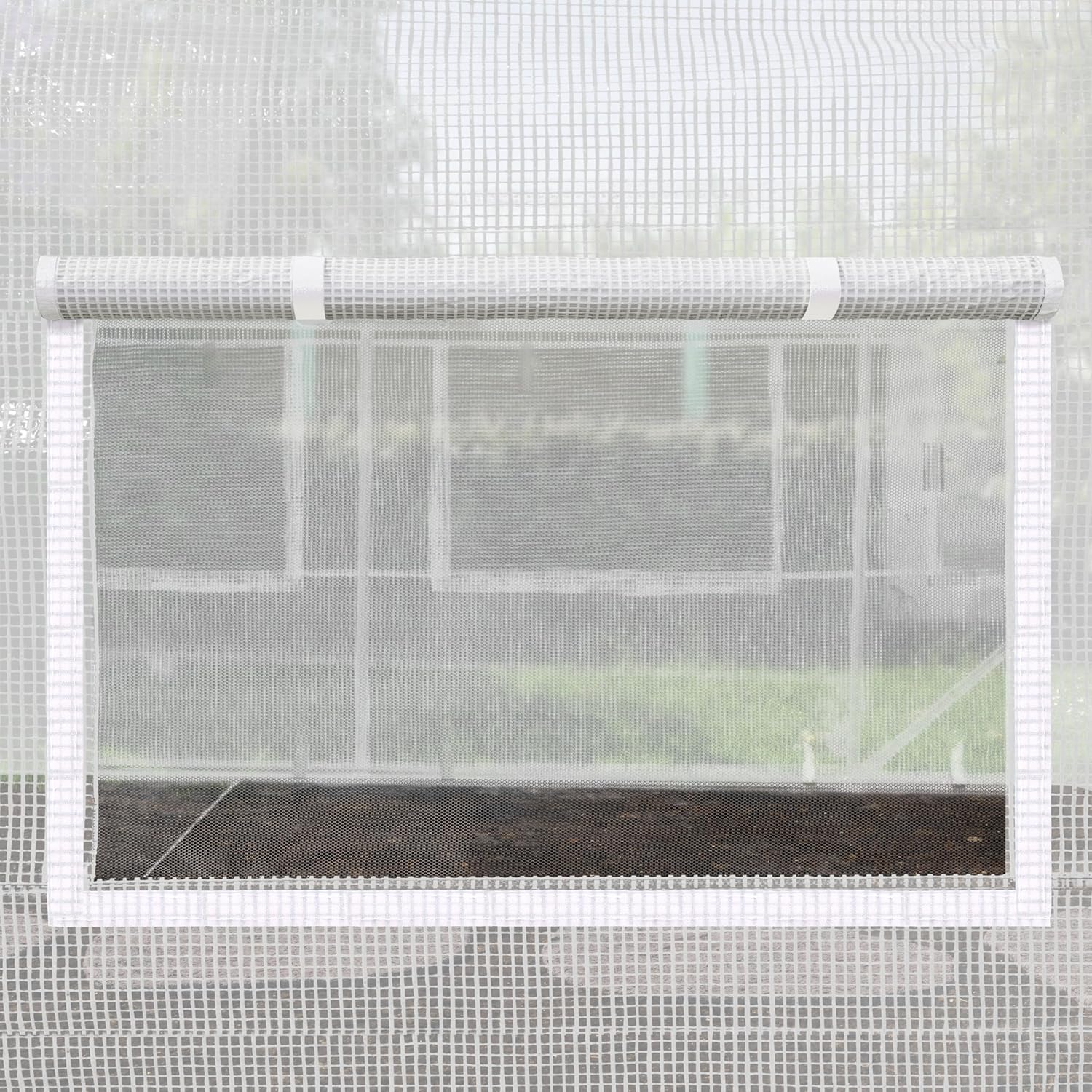 TOOLPORT Foliengewächshaus Gewächshaus 2x3m stabil & langlebig mit Fenster - reißfeste PE Plane 180g/m² weiß transparent