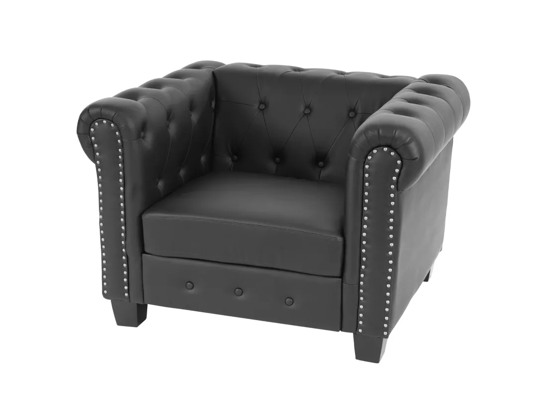 Fauteuil relax Edinburgh Pieds ronds, pieds carrés, noir