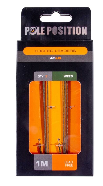 Leader de carpe Pole Position Unleaded avec boucles 100cm (45lb) (2 pièces)