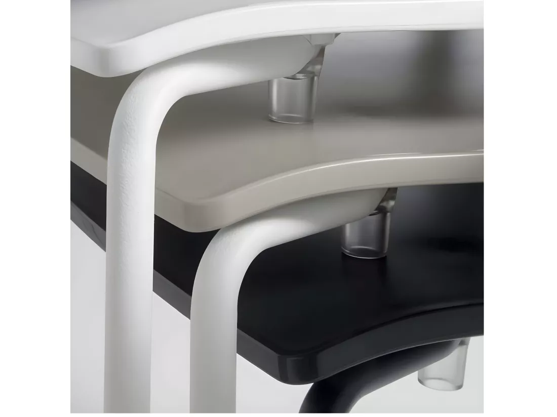 Chaise en polypropylène et pieds en métal Vanya - Lot de 4-Couleur Blanc cassé